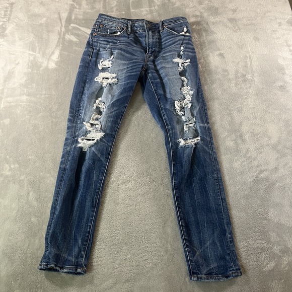American Eagle Jeans Womens 28x30 Distressed Airflex Plus Ripped Denim Pants - Picture 1 of 15